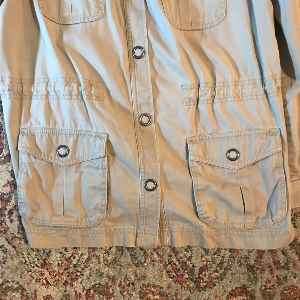 Liz Claiborne Tan Denim Canvas Size XL Coat - Picture 3 of 4
